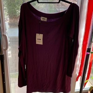 LNA Long Sleeve Top. Purple 1X